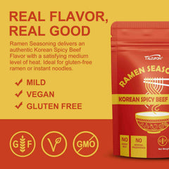 Talcufon seasoning powder close-up highlighting gluten-free formula