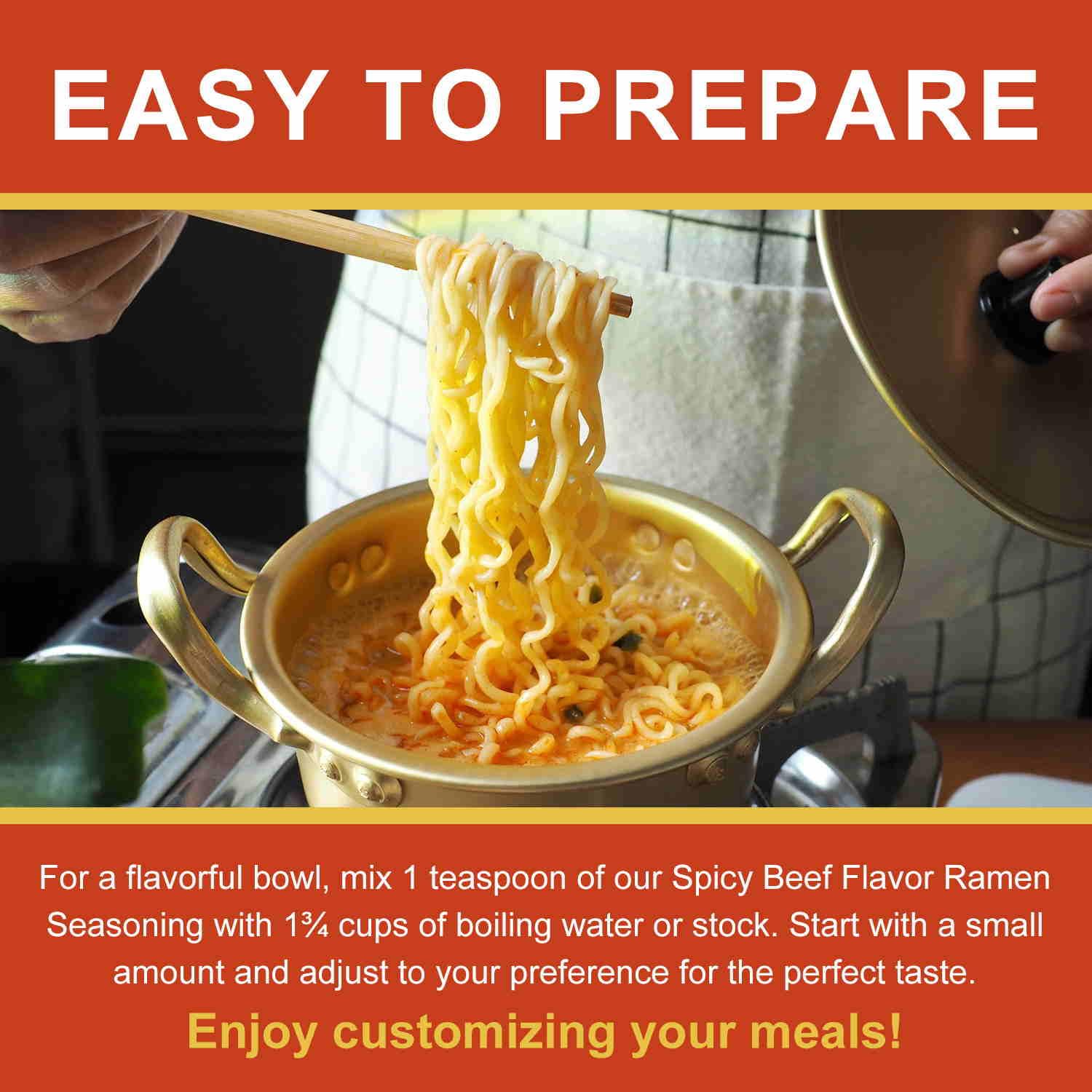 Talcufon seasoning added to stir-fry for richer Korean flavor