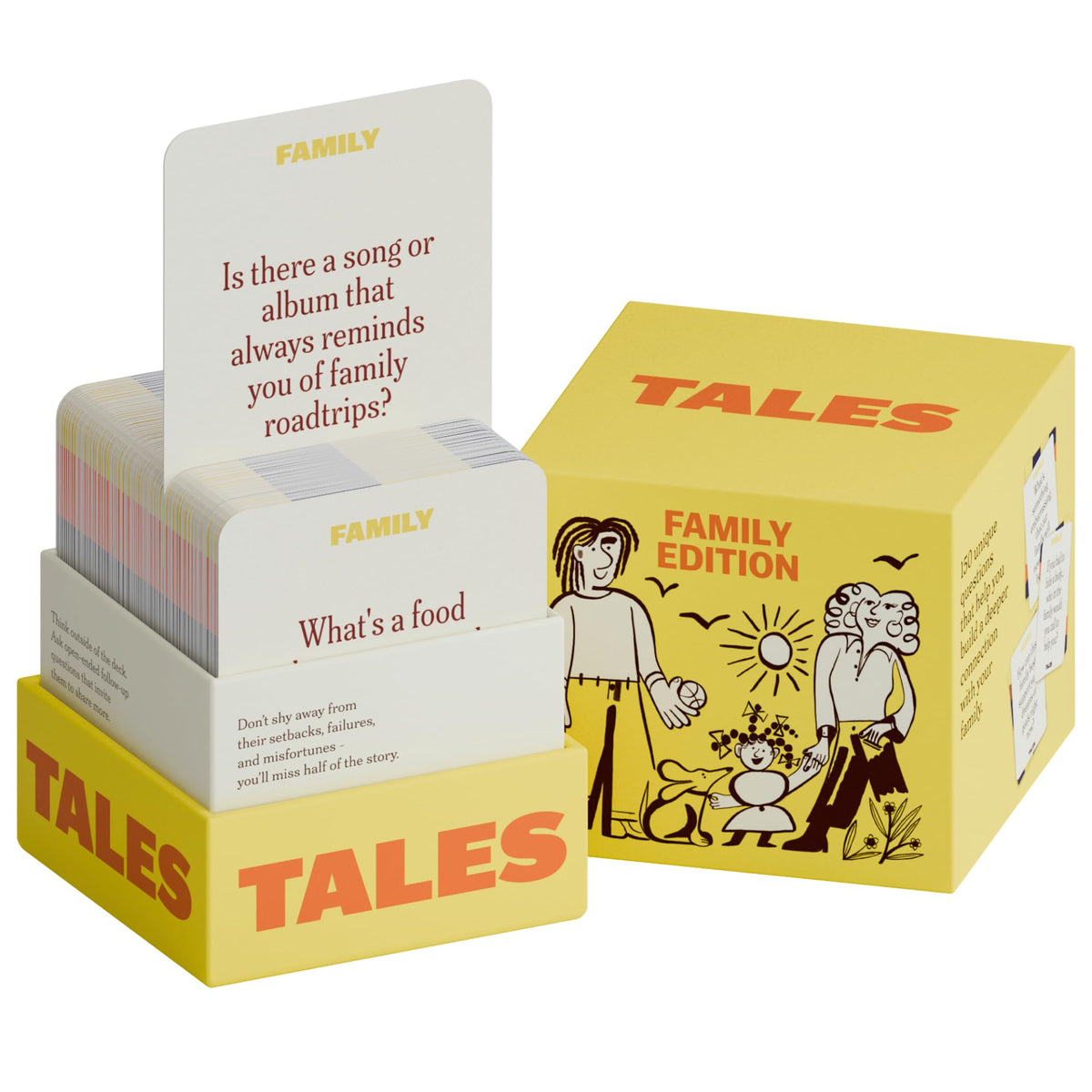 TALES Family Edition 150 Conversation Cards ready for a cozy family night of storytelling and connection.