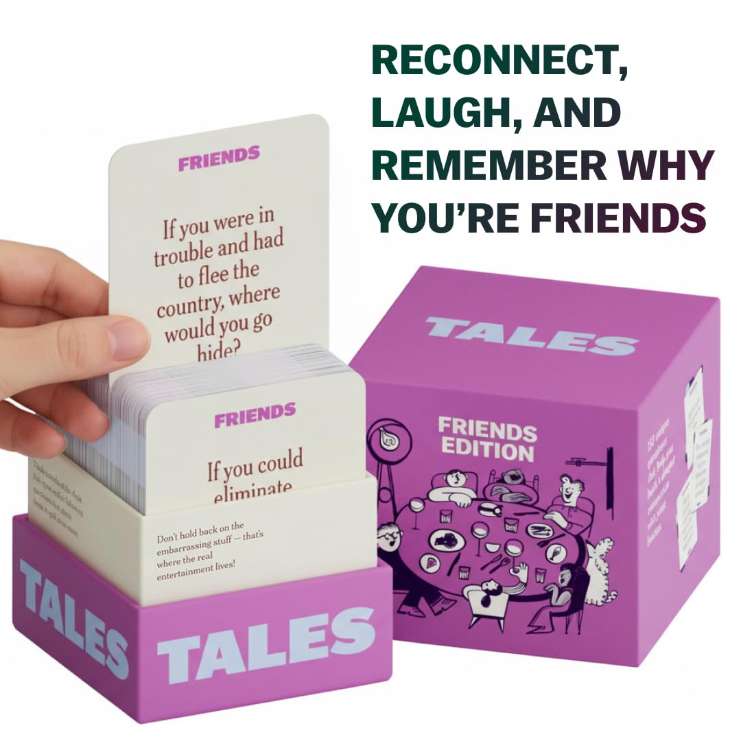 Detail of Tales Friends Edition card design showing playful visuals.