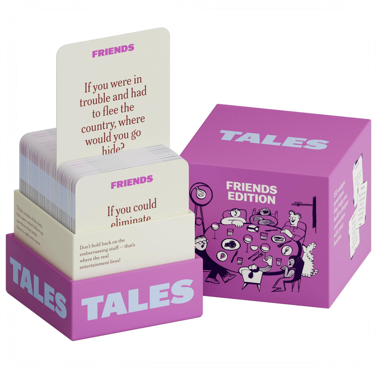 Tales Friends Edition conversation deck in its box, ideal for party nights.