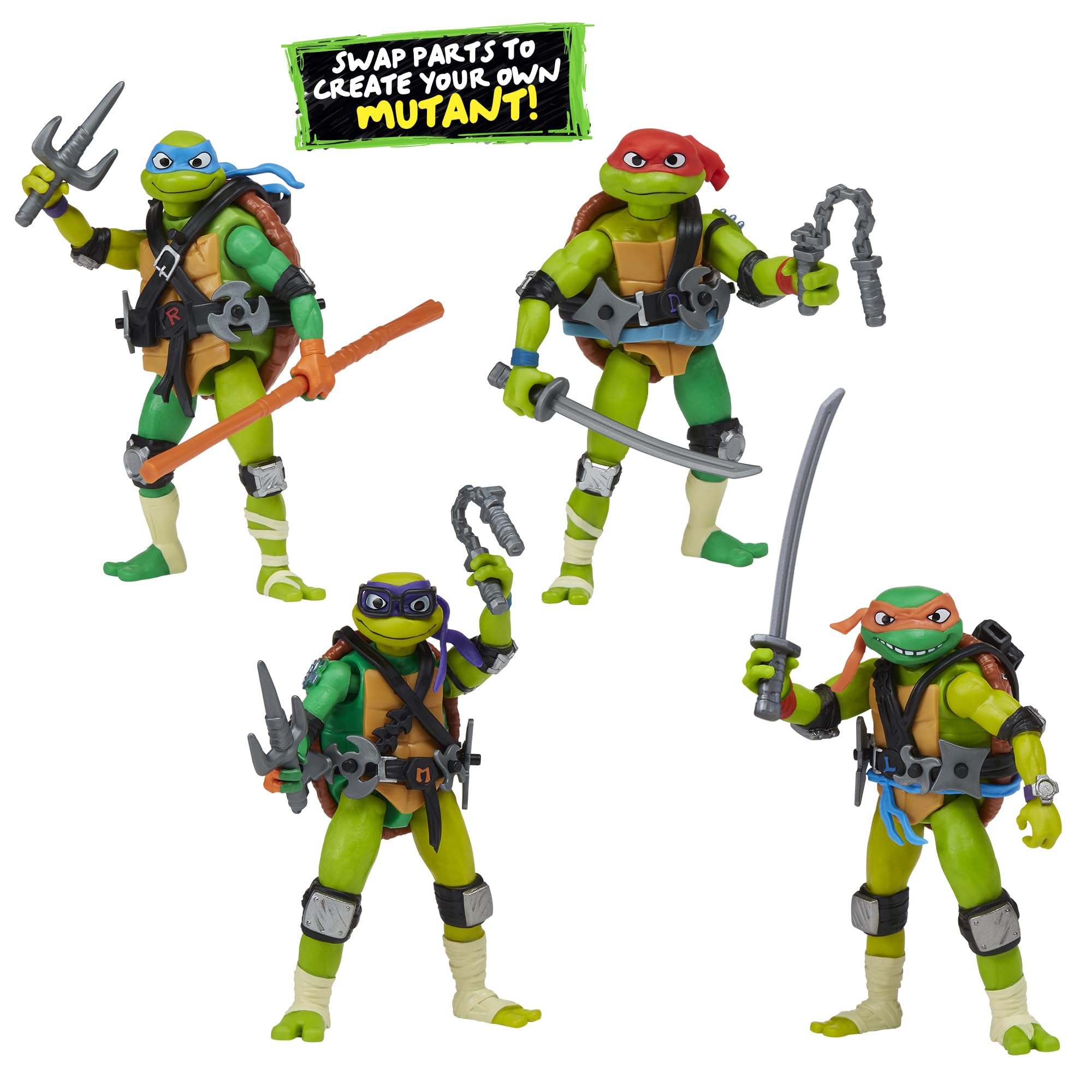Leonardo, Michelangelo, and Raphael poses shown for action storytelling.