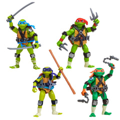 Tales of the Teenage Mutant Ninja Turtles mix-n-match bundle figures posed for display.