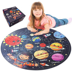 TALGIC solar system round puzzle with 70 pieces aids early visual-spatial learning