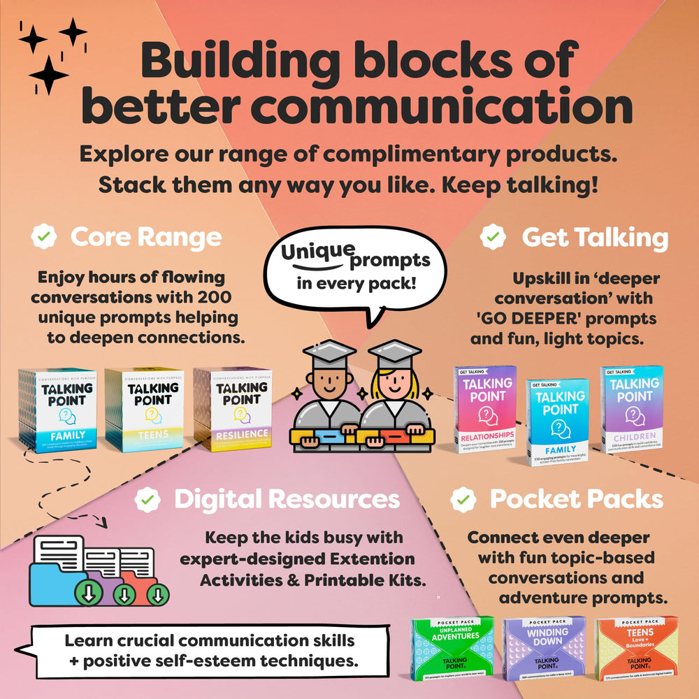 Talking Point Cards bonus guides provide opening lines and participation tips.