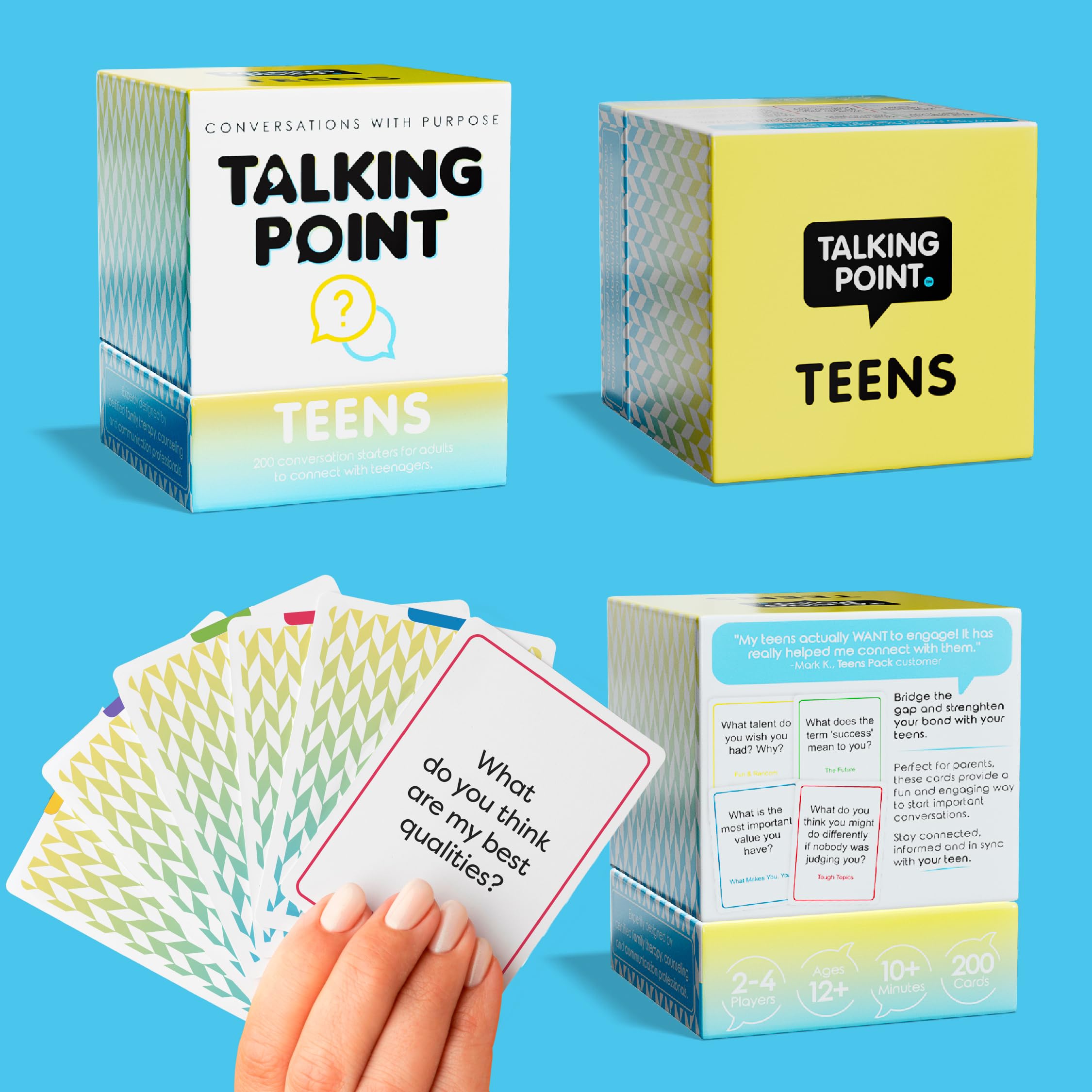 Talking Point Cards Teens edition: dinner-table use card set keeps meals engaging and meaningful.