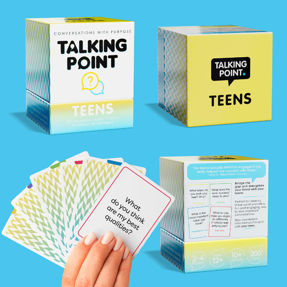 Talking Point Cards Teens edition: dinner-table use card set keeps meals engaging and meaningful.