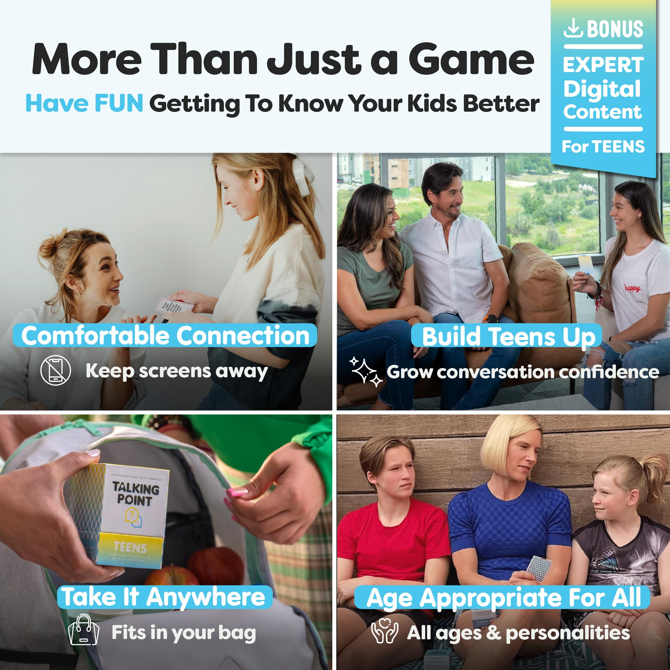 Talking Point Cards Teens edition: future questions deck to spark dreams and planning talks.