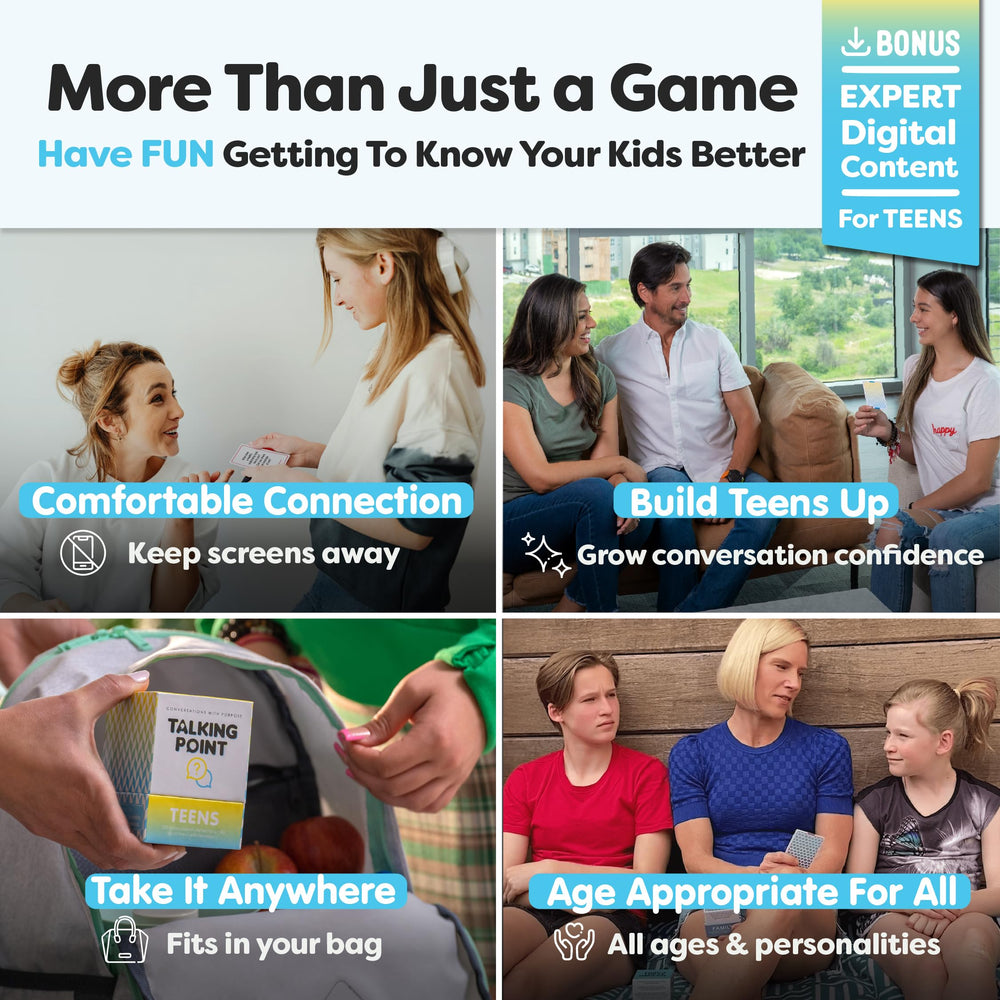 Talking Point Cards Teens edition: future questions deck to spark dreams and planning talks.