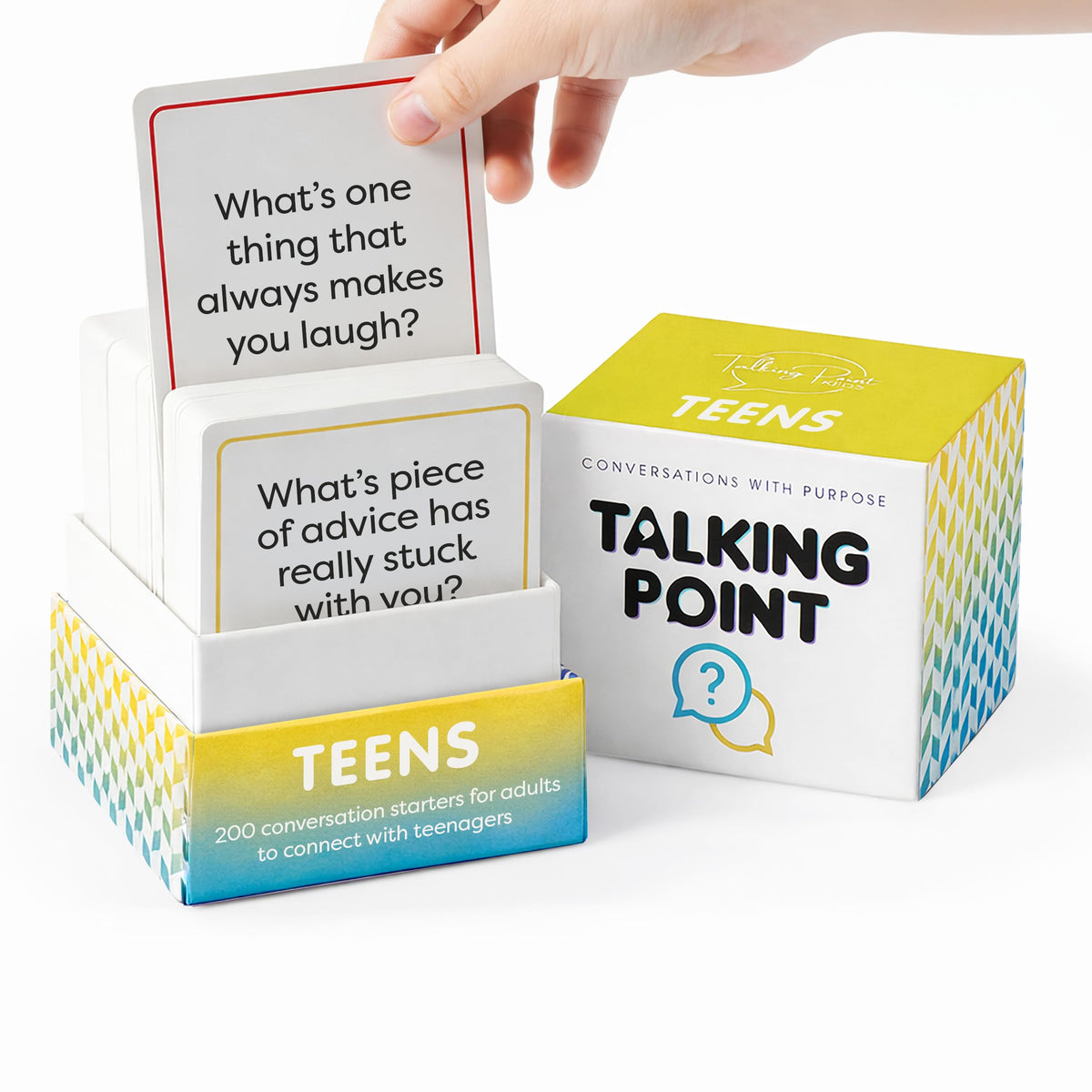 Talking Point Cards Teens edition: relationships questions deck for open dialogue at home.