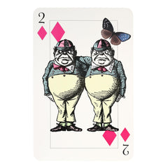 Talking Tables Alice cards Tweedledee Tweedledum oversized decor adds playful focal points.