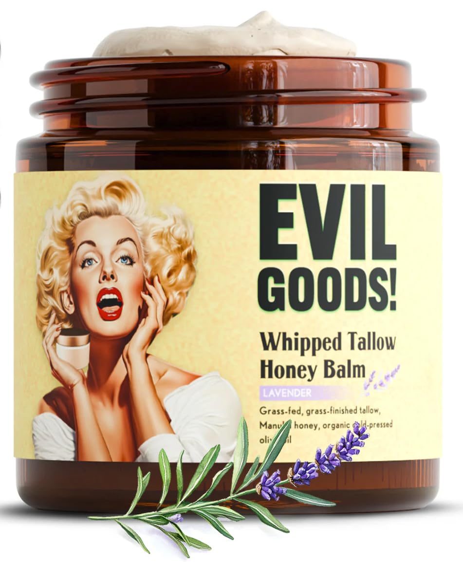TALLOW BODY BALM lavender-jar shows creamy texture for daily facial hydration