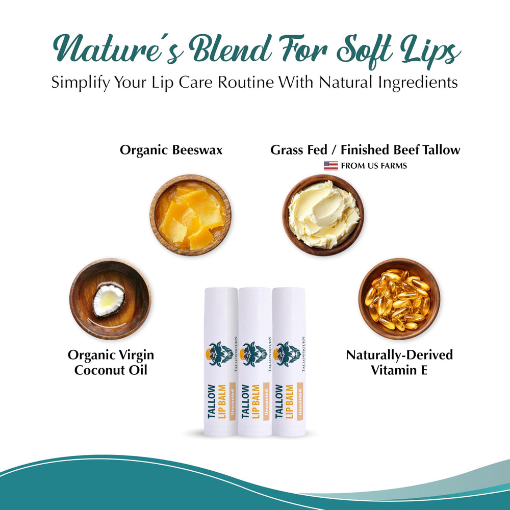 Tallowbourn unscented lip balm being applied to lips