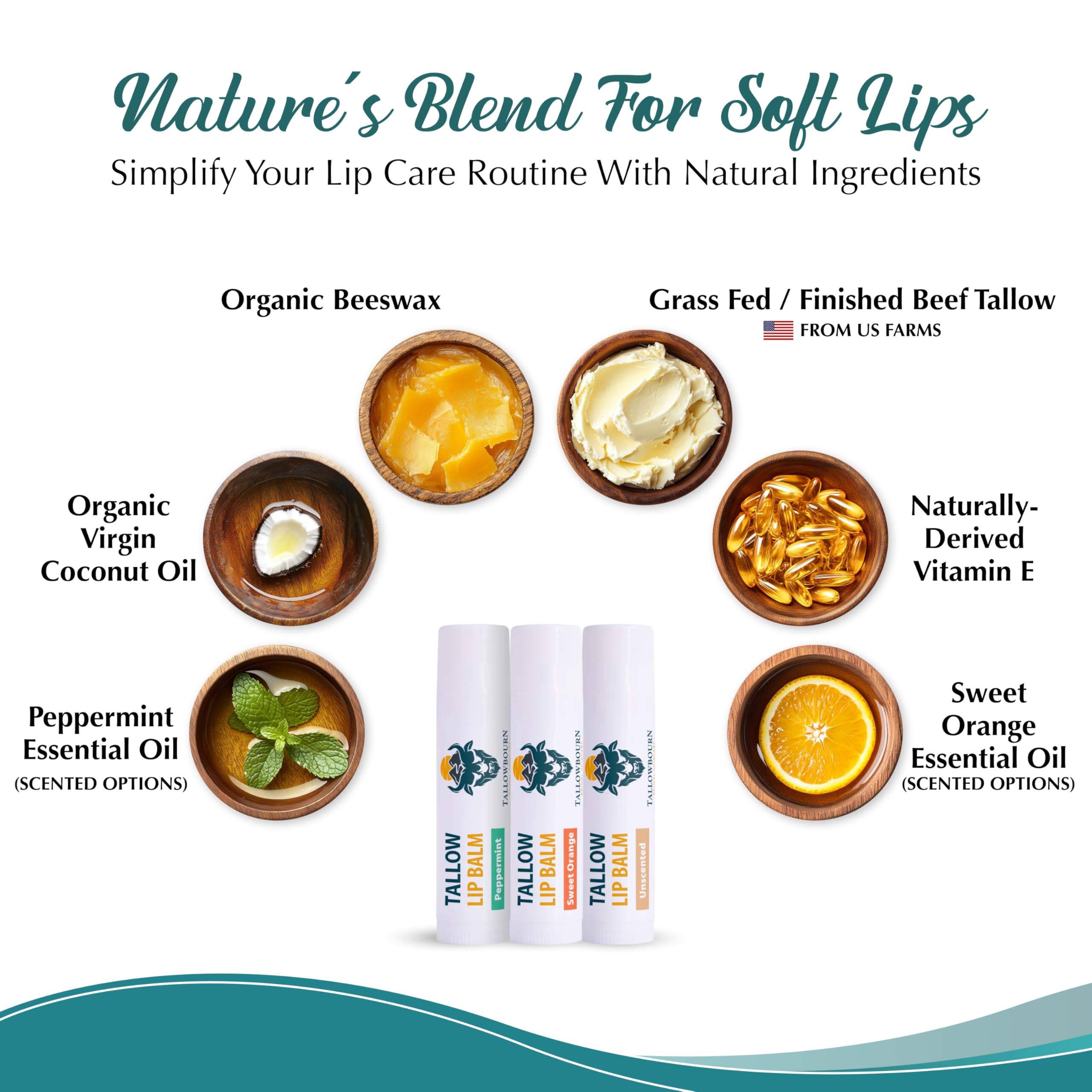 Tallowbourn Organic coconut oil and beeswax close-up, clean formula.