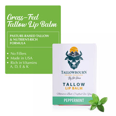 Tallowbourn peppermint lip balm 3-pack front view for on-the-go lip care