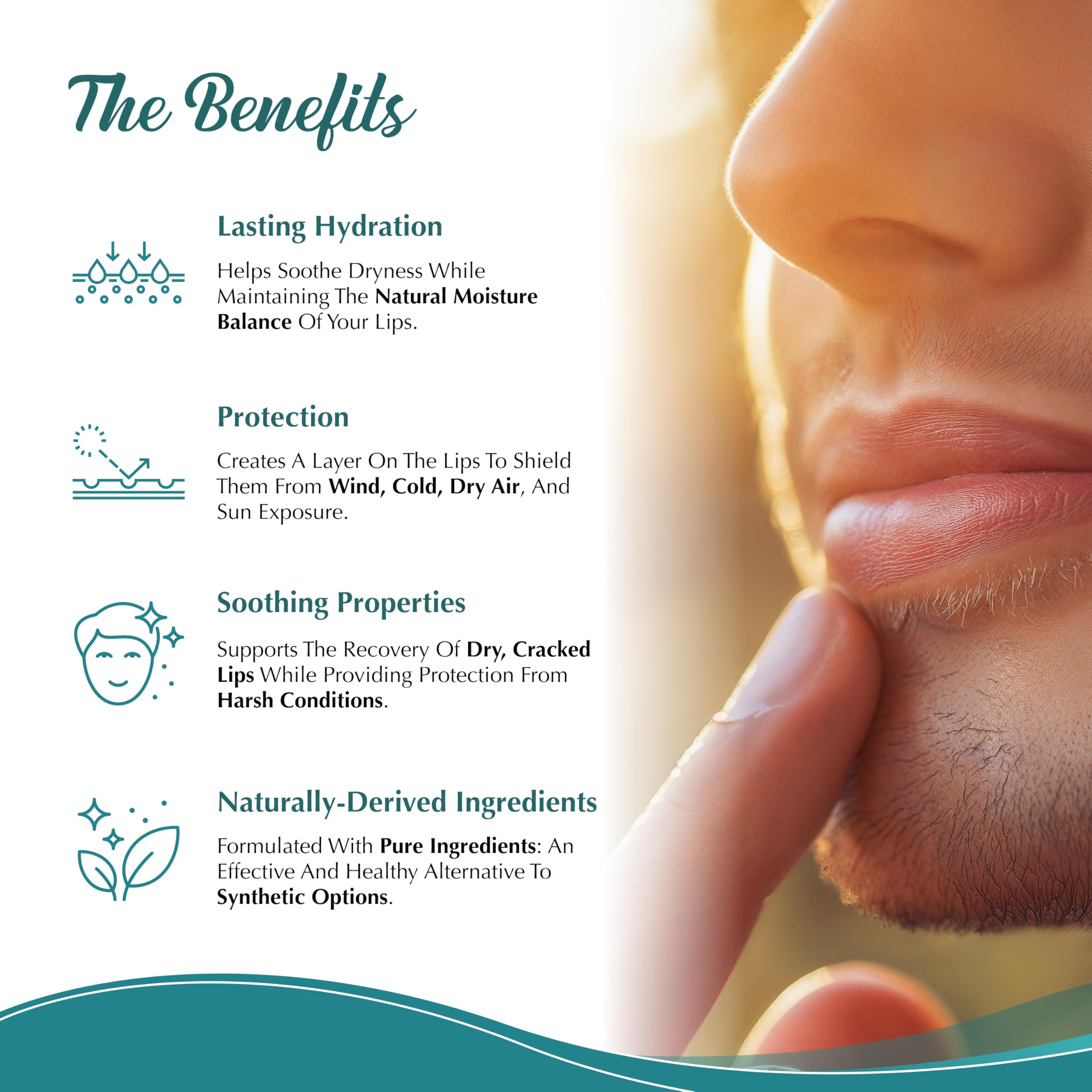 Tallowbourn Vitamin E included in lip balm for added moisture.