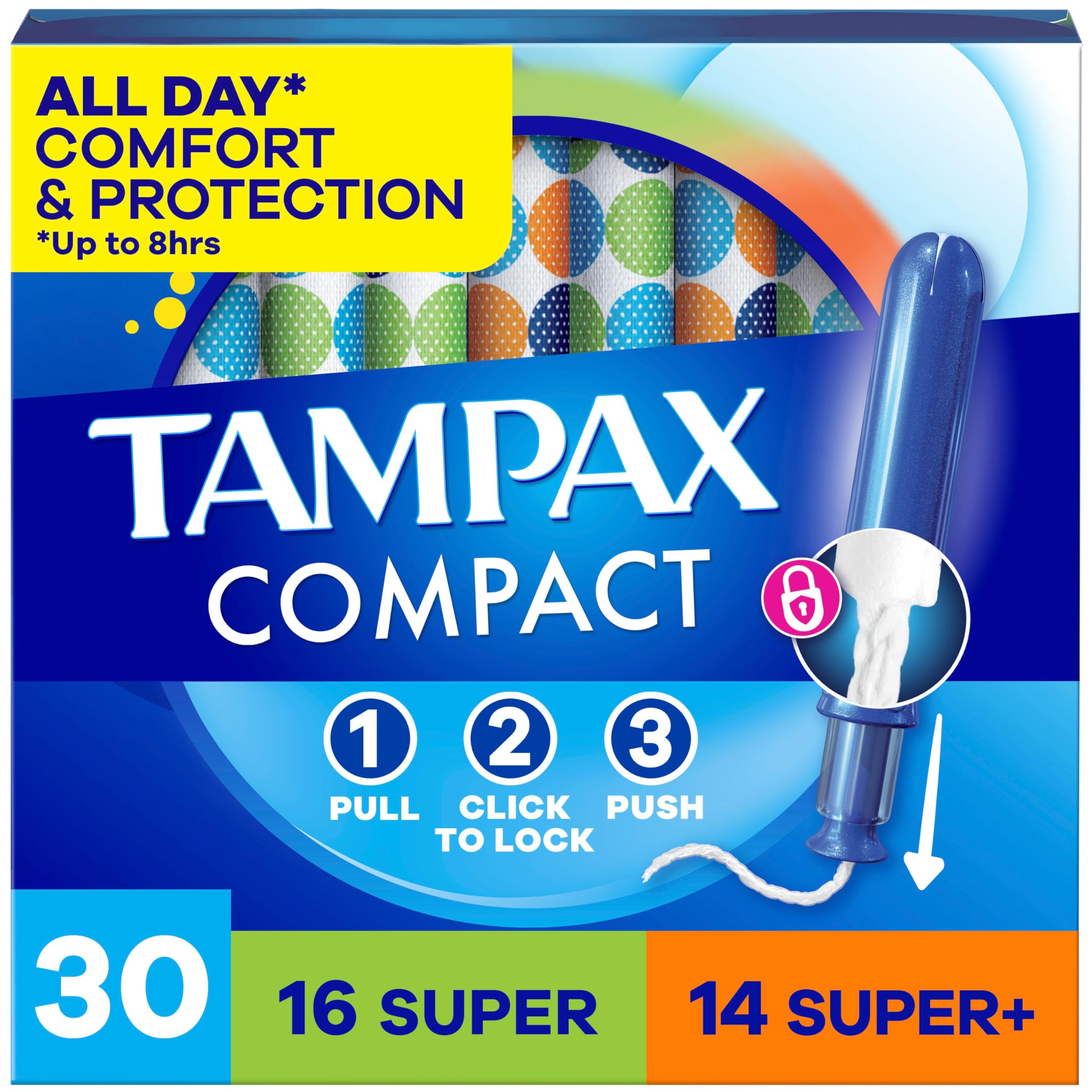 Tampax Compact Pearl pack for discreet on-the-go protection.