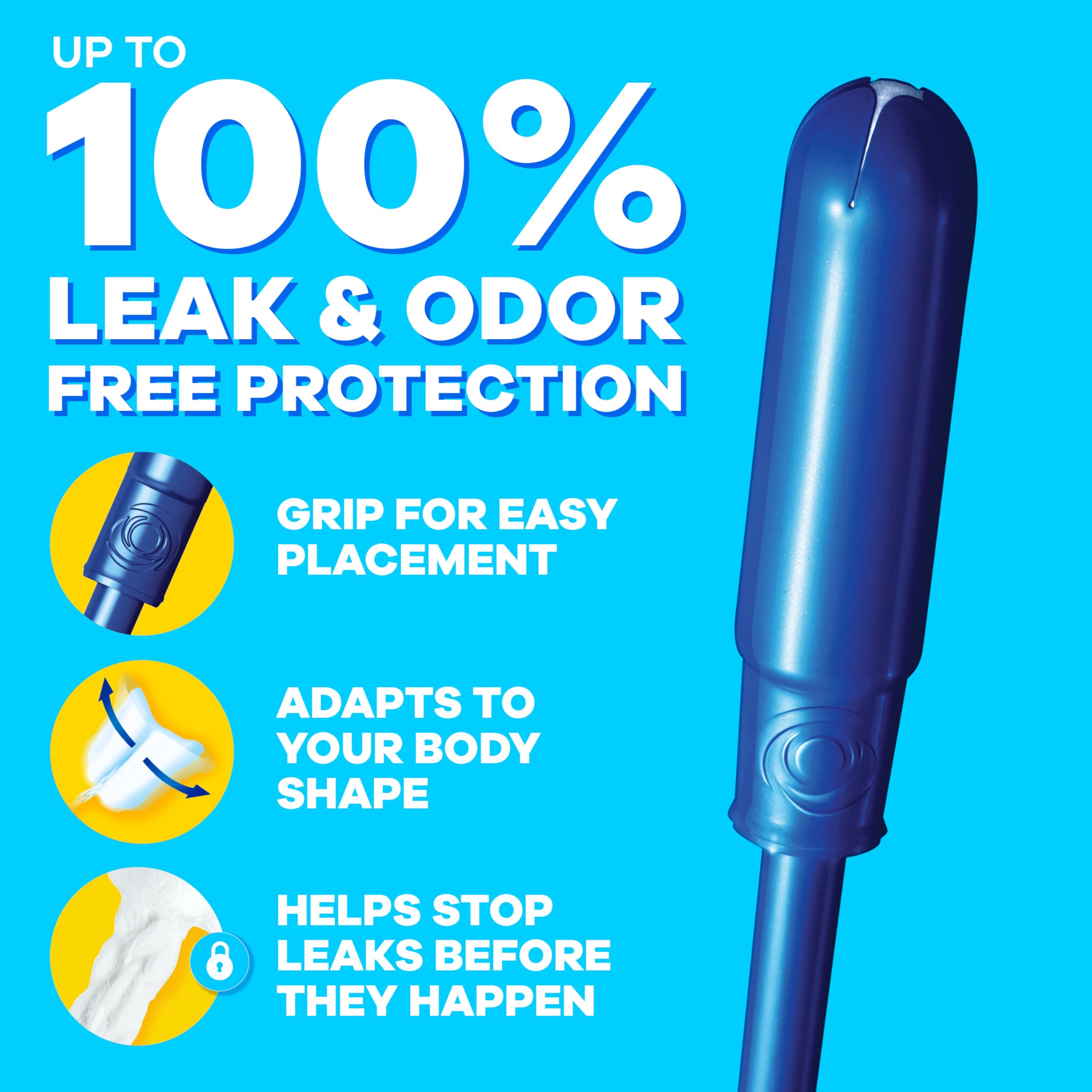 Tampax Pearl anti-slip grip applicator enables easy, confident insertion