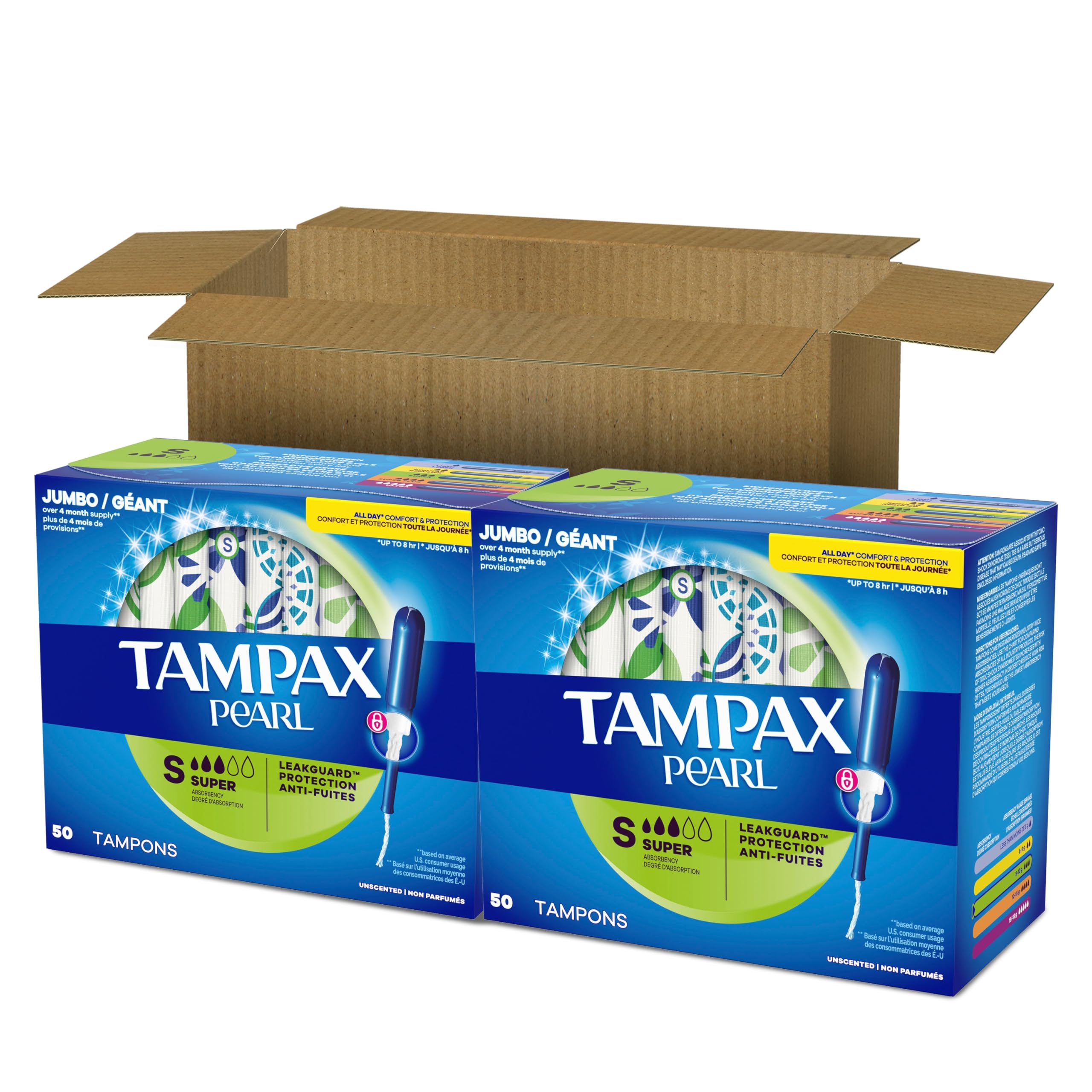 Tampax Pearl OEKO-TEX certified materials ensure quality.