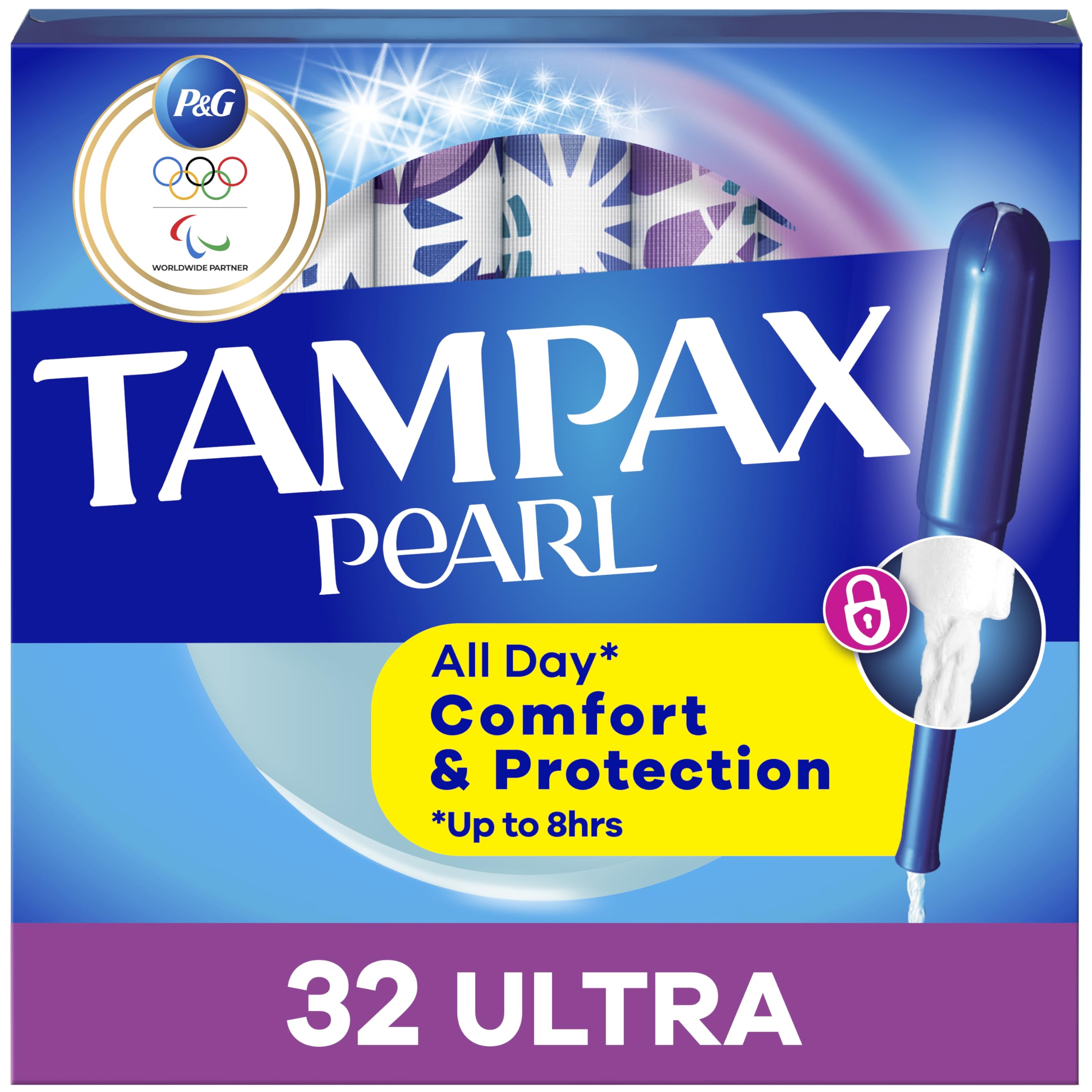 Tampax Pearl Ultra with LeakGuard Braid in a box for reliable protection on the go.