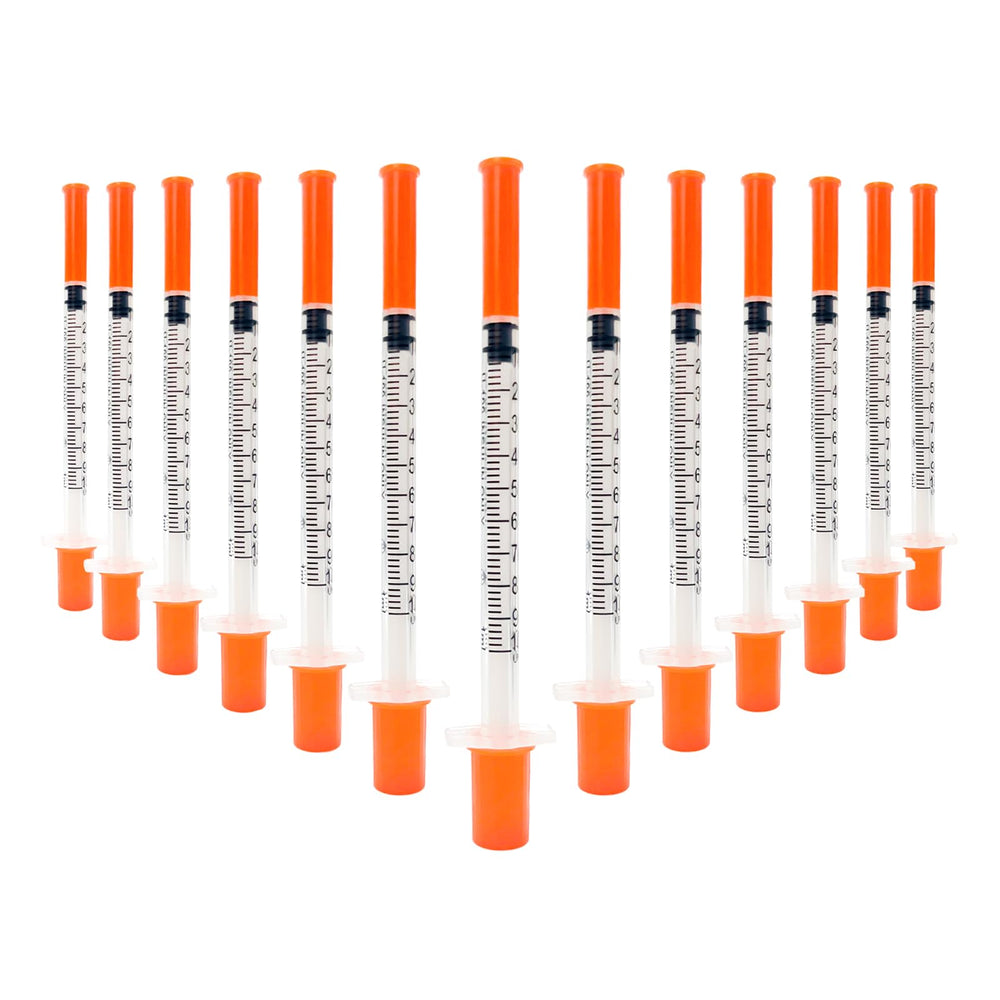 TAMUTO syringes with needle, individually sealed for sterile handling.