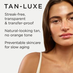 Tan-Luxe Gradual Illuminating Lotion hands applying to arm for even, streak-free glow.