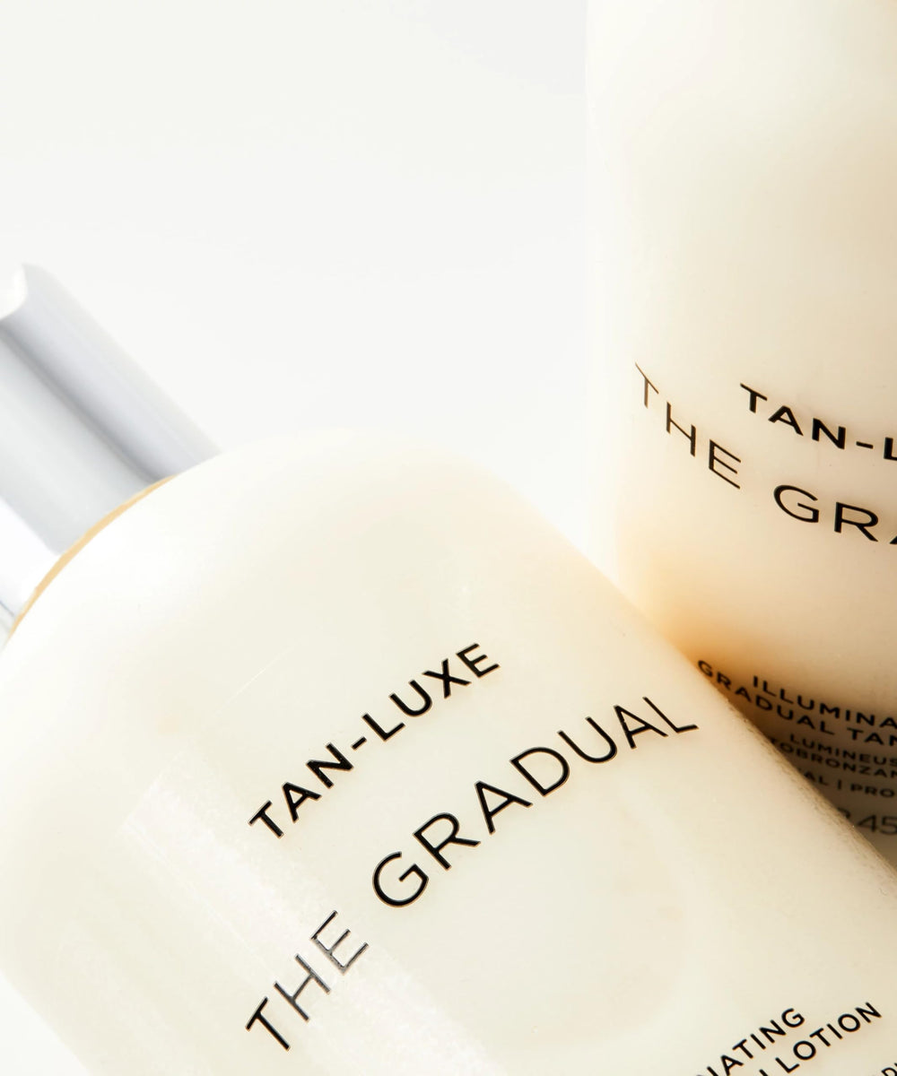 Tan-Luxe Gradual Illuminating Lotion vegan cruelty-free label on bottle.