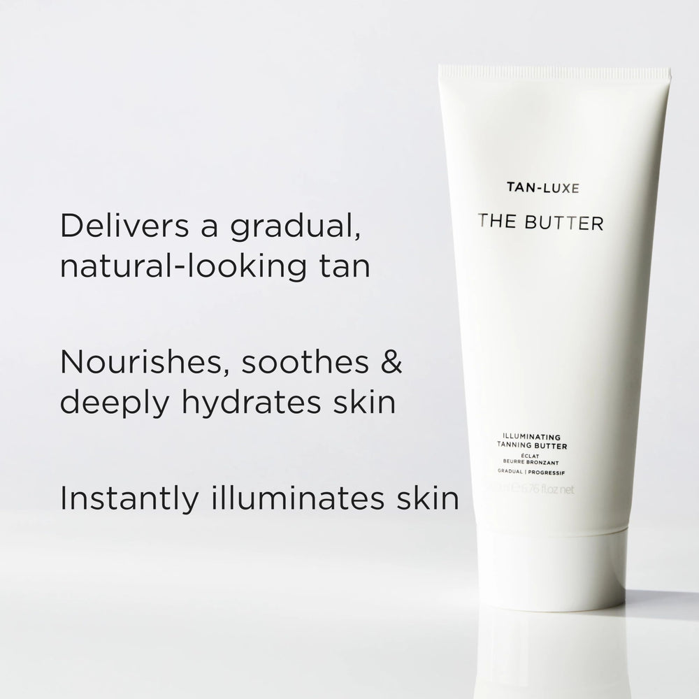 Tan-Luxe The Butter ingredients like vitamin E and oils nourish skin