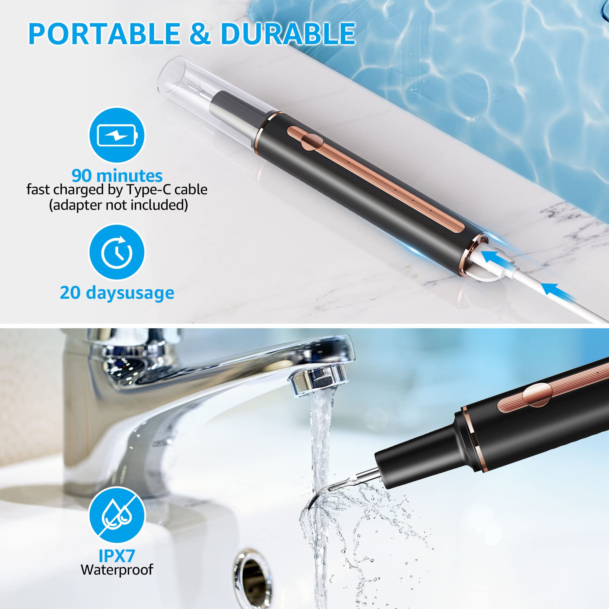 TANAVE Type-C charging port for quick, convenient recharging.