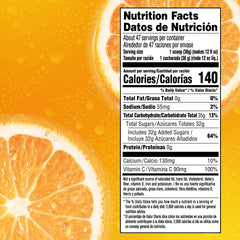 Tang Orange powder in a resealable jar for quick, refreshing drinks.