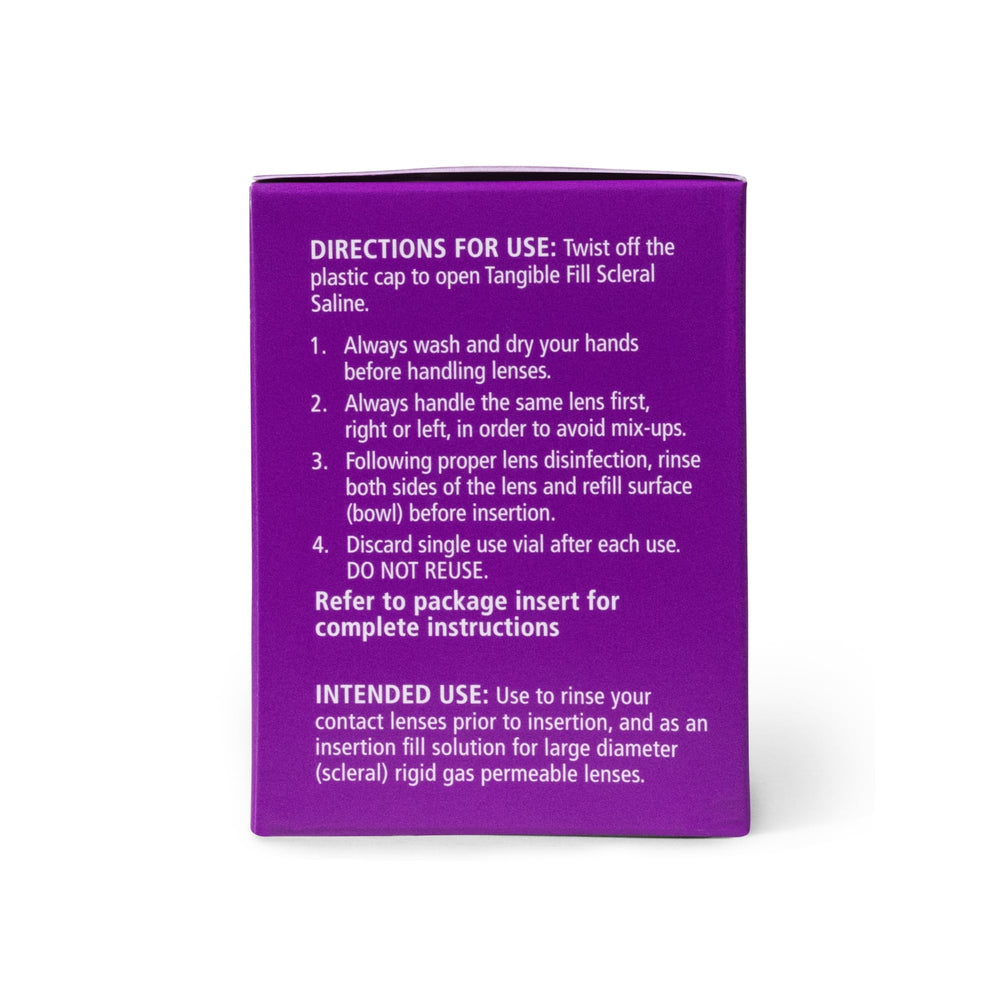 Tangible Fill 0.9% saline ideal for gentle GP lens rinsing