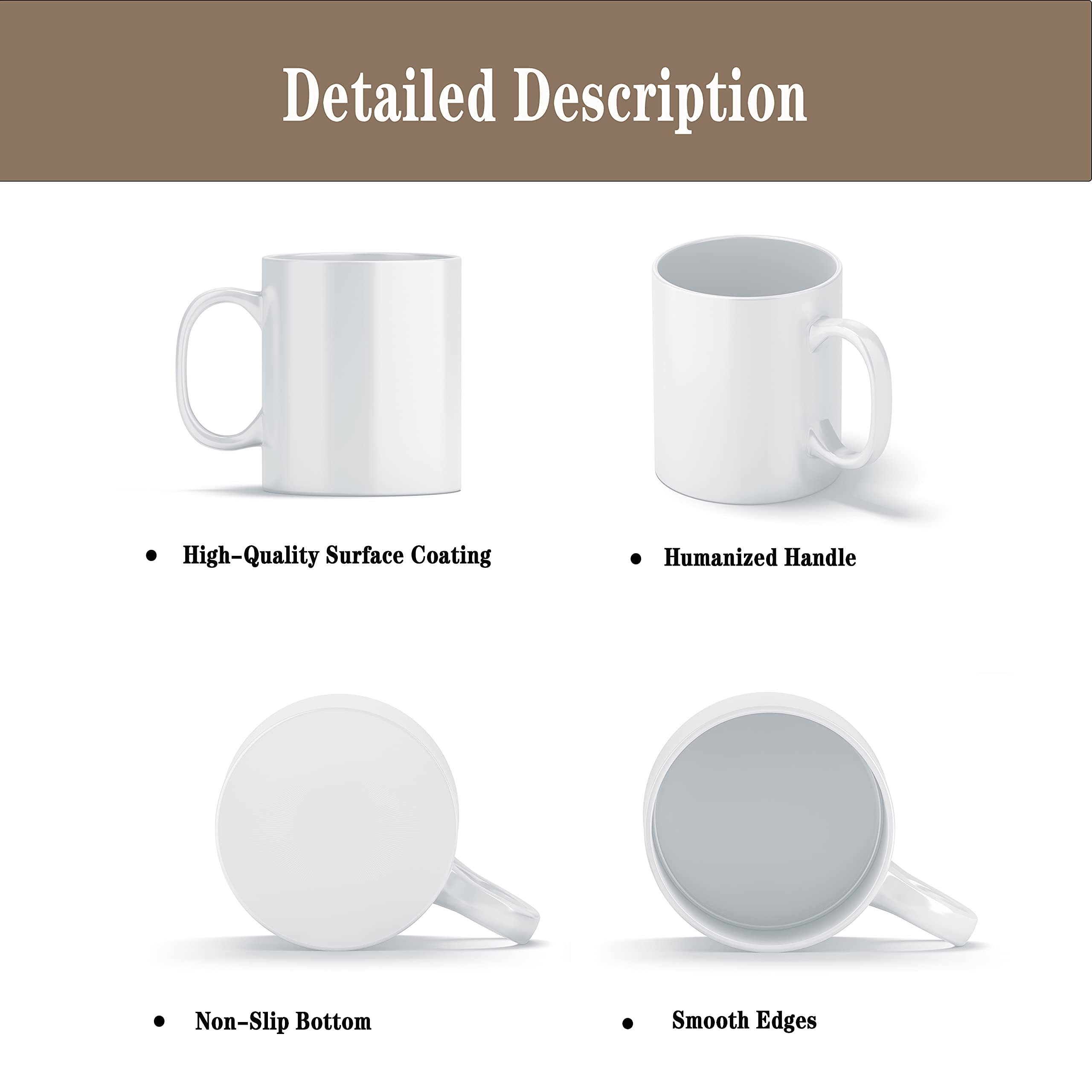 TANGLONG sublimation mug blank straight walls; easy print-ready surface.