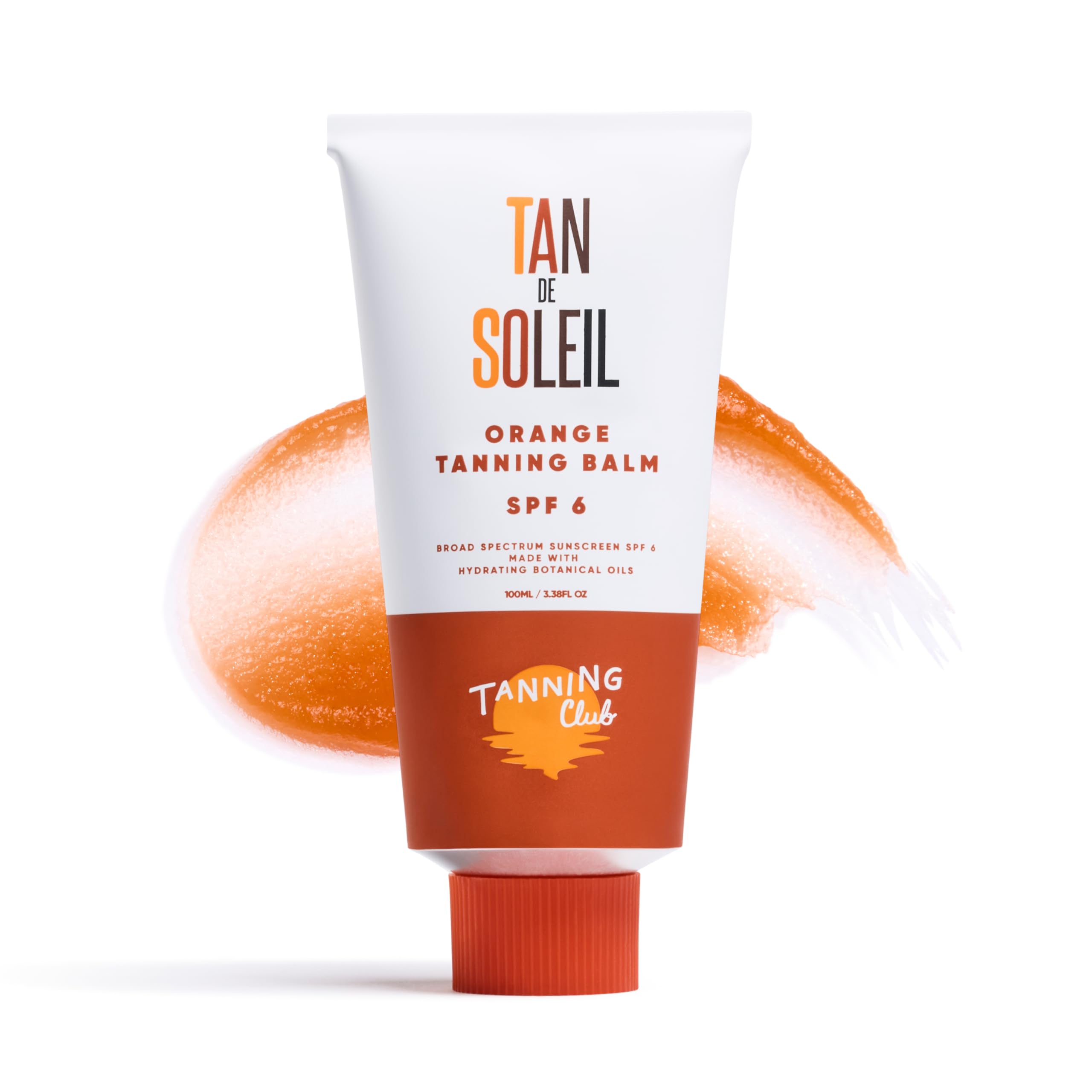 Tanning Club Tan De Soleil Orange Gel bottle with quick-absorb formula for smooth tanning.
