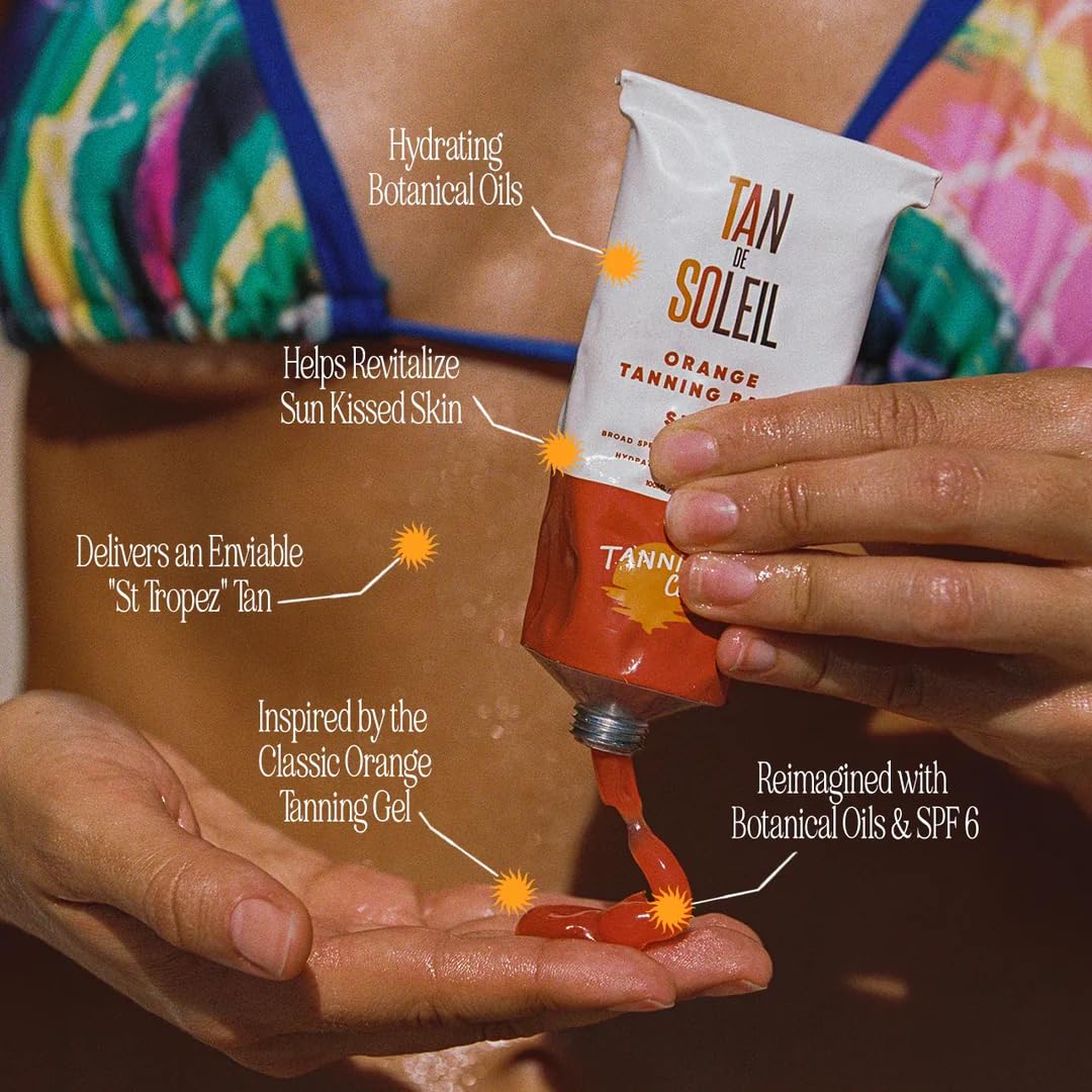 Tan De Soleil Orange Gel close-up demonstrating creamy gel texture ready to blend.