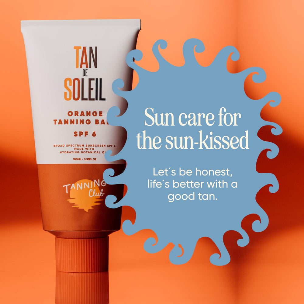 Cruelty-free icon and natural ingredients associated with Tan De Soleil packaging.
