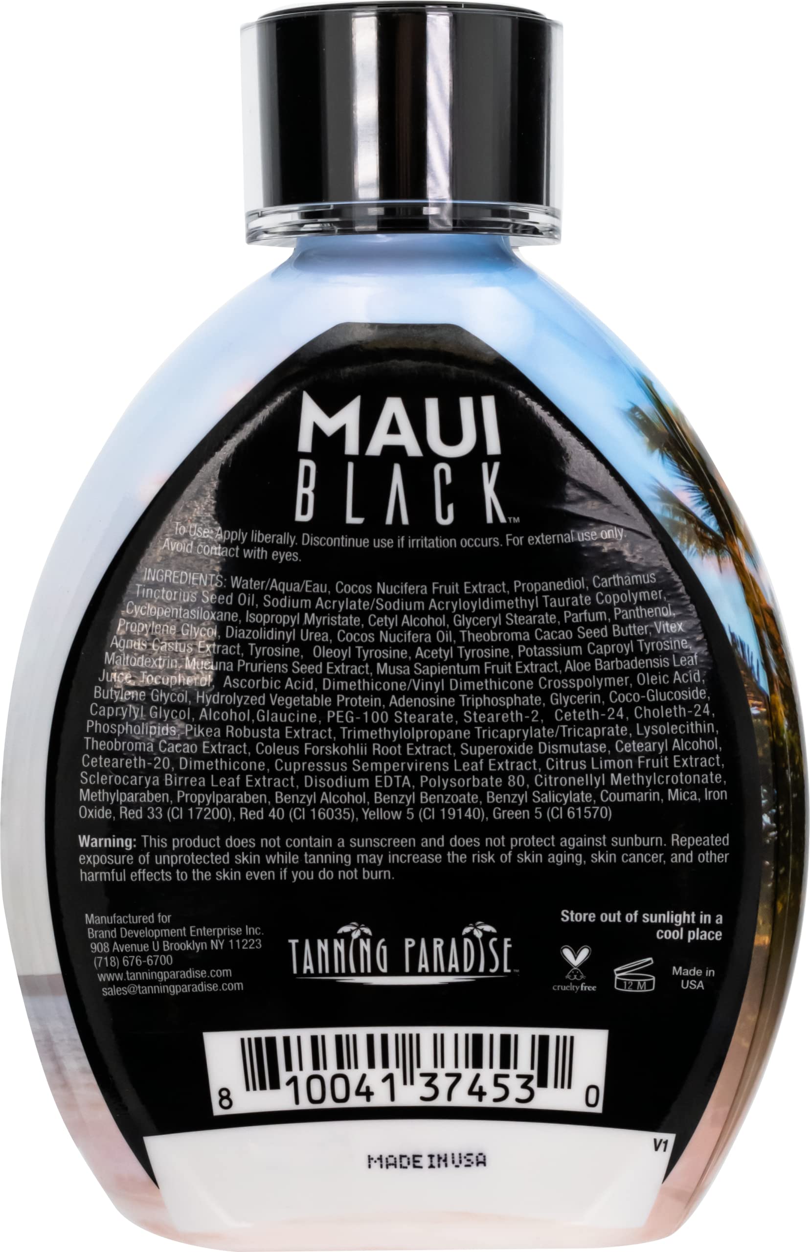 Maui Black lotion texture swirls for smooth, even coverage during application.