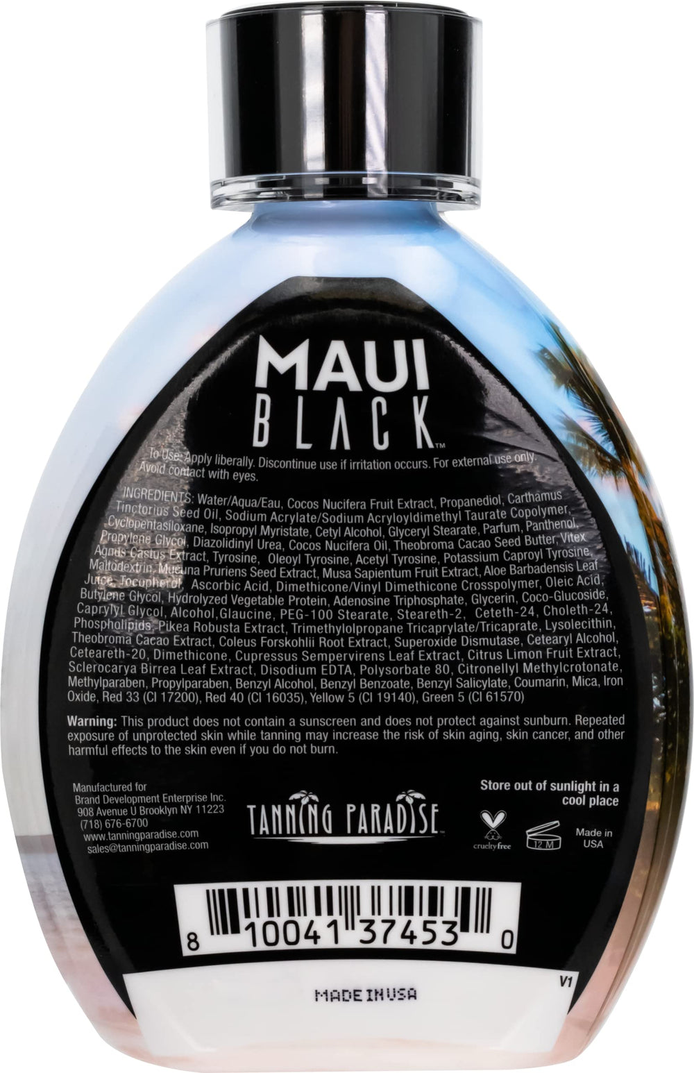 Maui Black lotion texture swirls for smooth, even coverage during application.