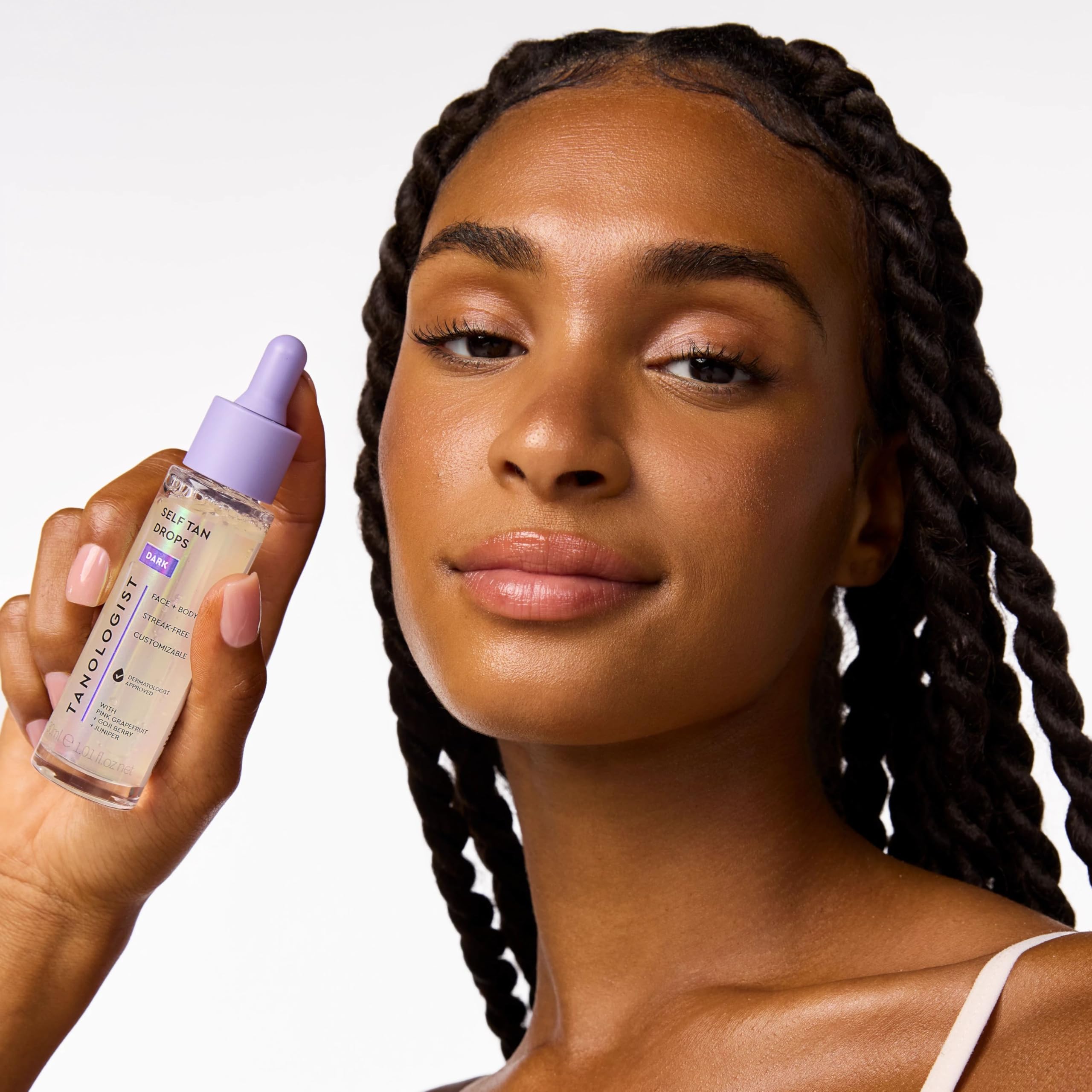 Tanologist dermatologist-approved formula suitable for varied skin tones.