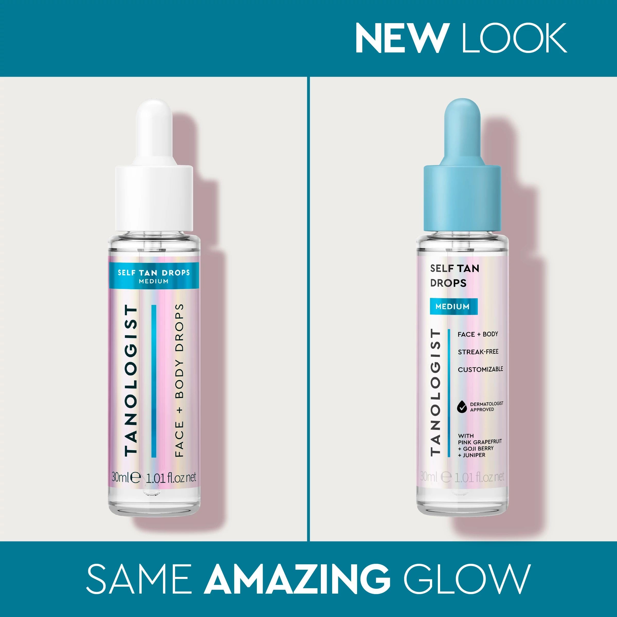 Dermatologist-tested, non-comedogenic Tanologist branding on packaging.