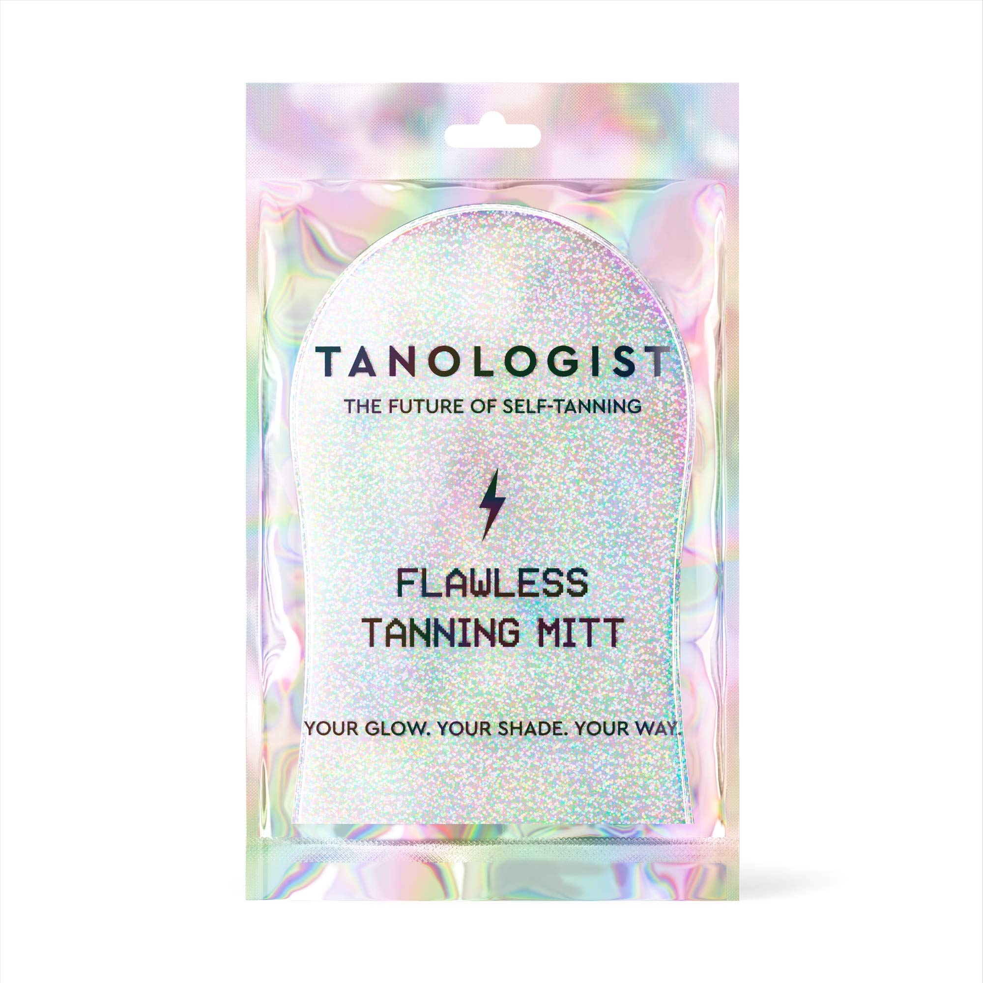 Tanologist Flawless Tanning Mitt closeup showing velvety texture for even application.