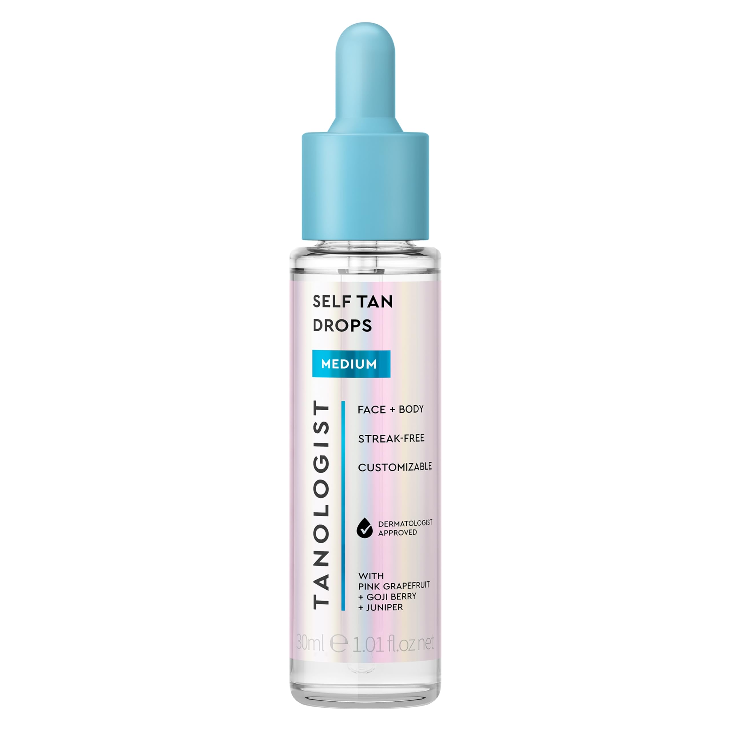 Tanologist Medium Self-Tan Drops bottle for a customizable, streak-free tan.
