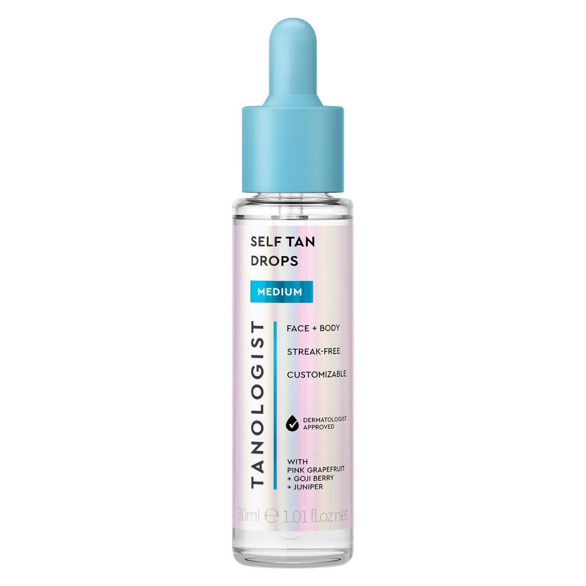 Tanologist Medium Self-Tan Drops bottle for a customizable, streak-free tan.
