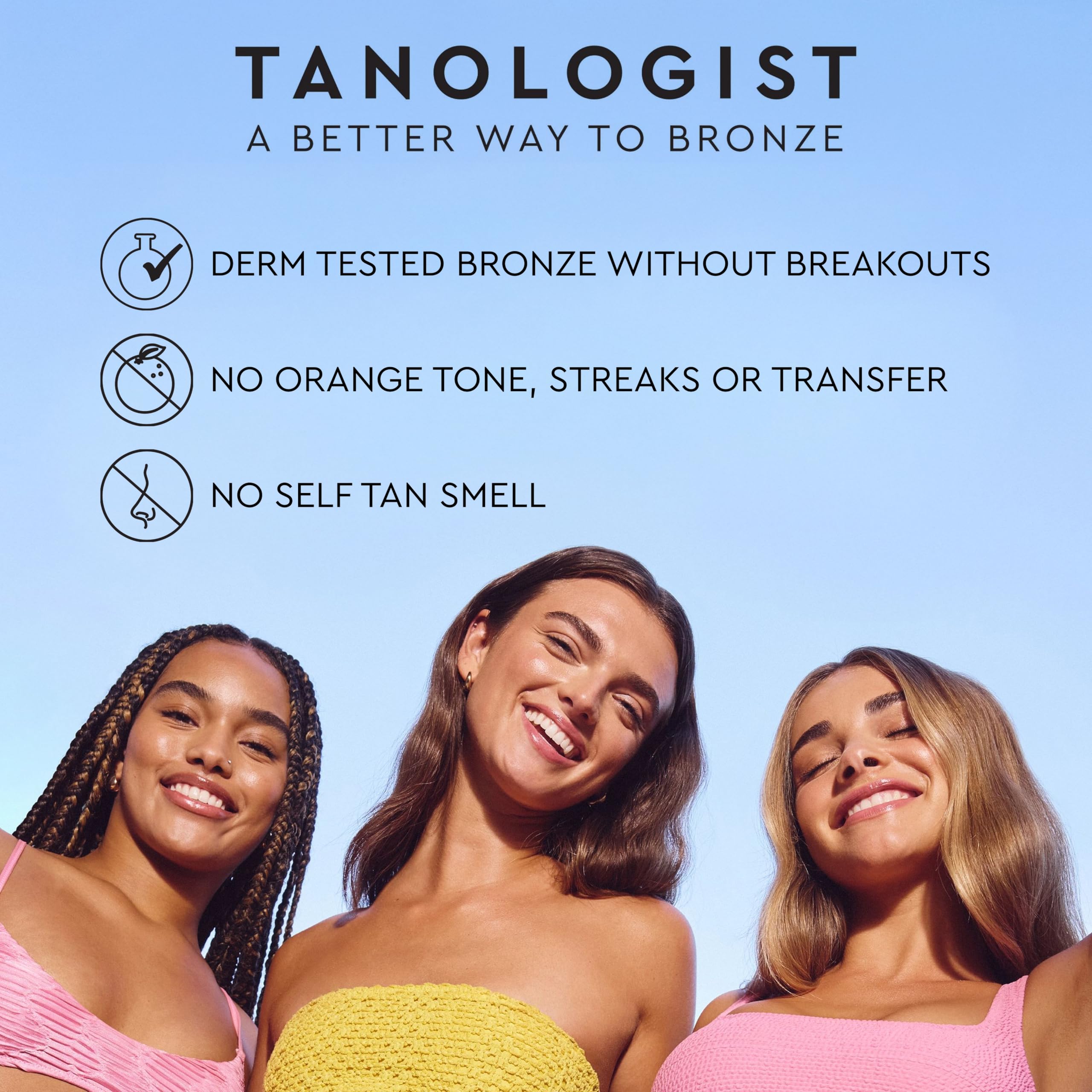 Tanologist Self Tan Mousse clear no color guide on skin during wear