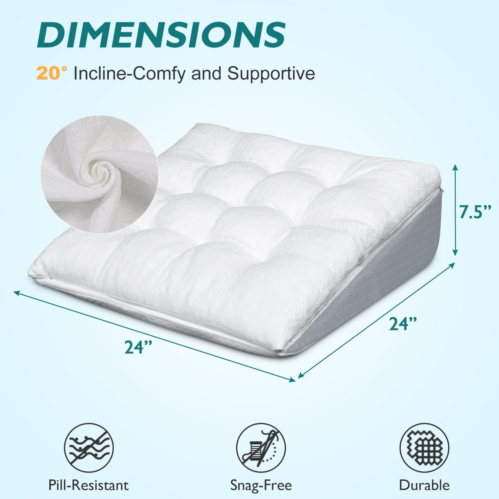 TANYOO bed wedge with height adjustability from 5.5 to 8.5 inches