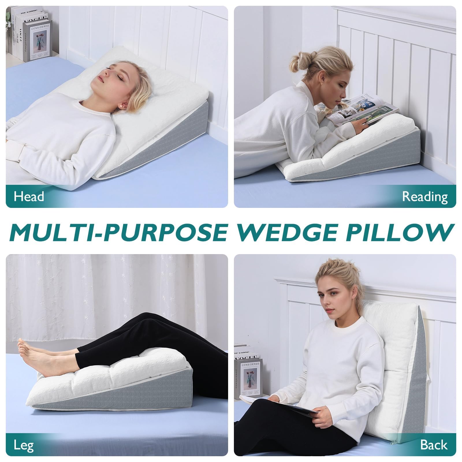 TANYOO wedge pillow long zipper for easy removal and maintenance