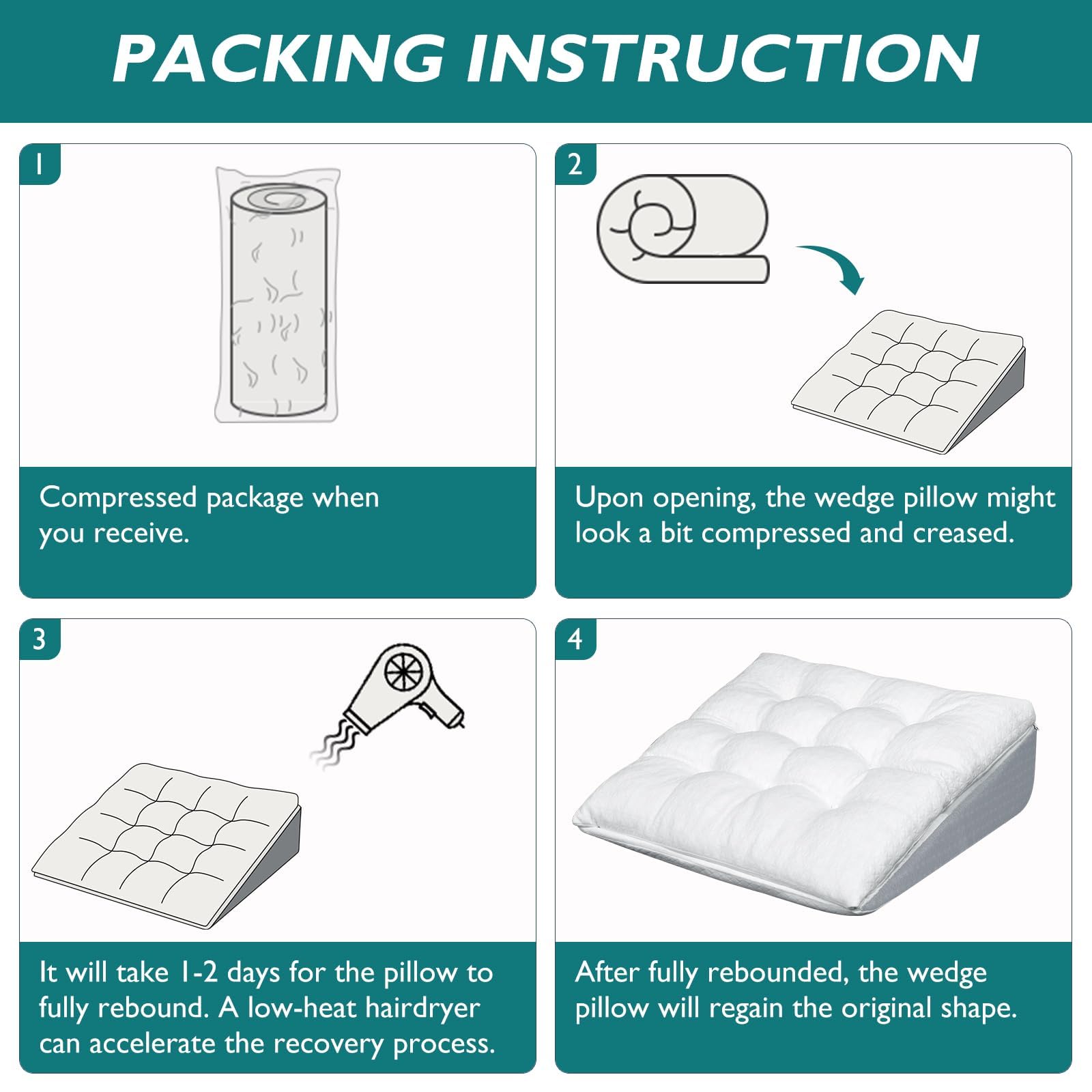 TANYOO bed wedge pillow suitable for post-surgery comfort