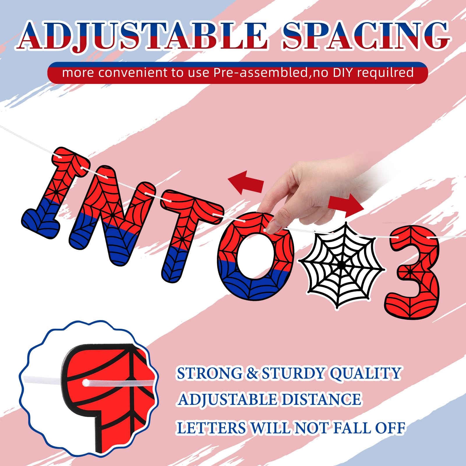 TaoBary Spider Theme Banner versatile for home, classroom, or outdoor celebrations.