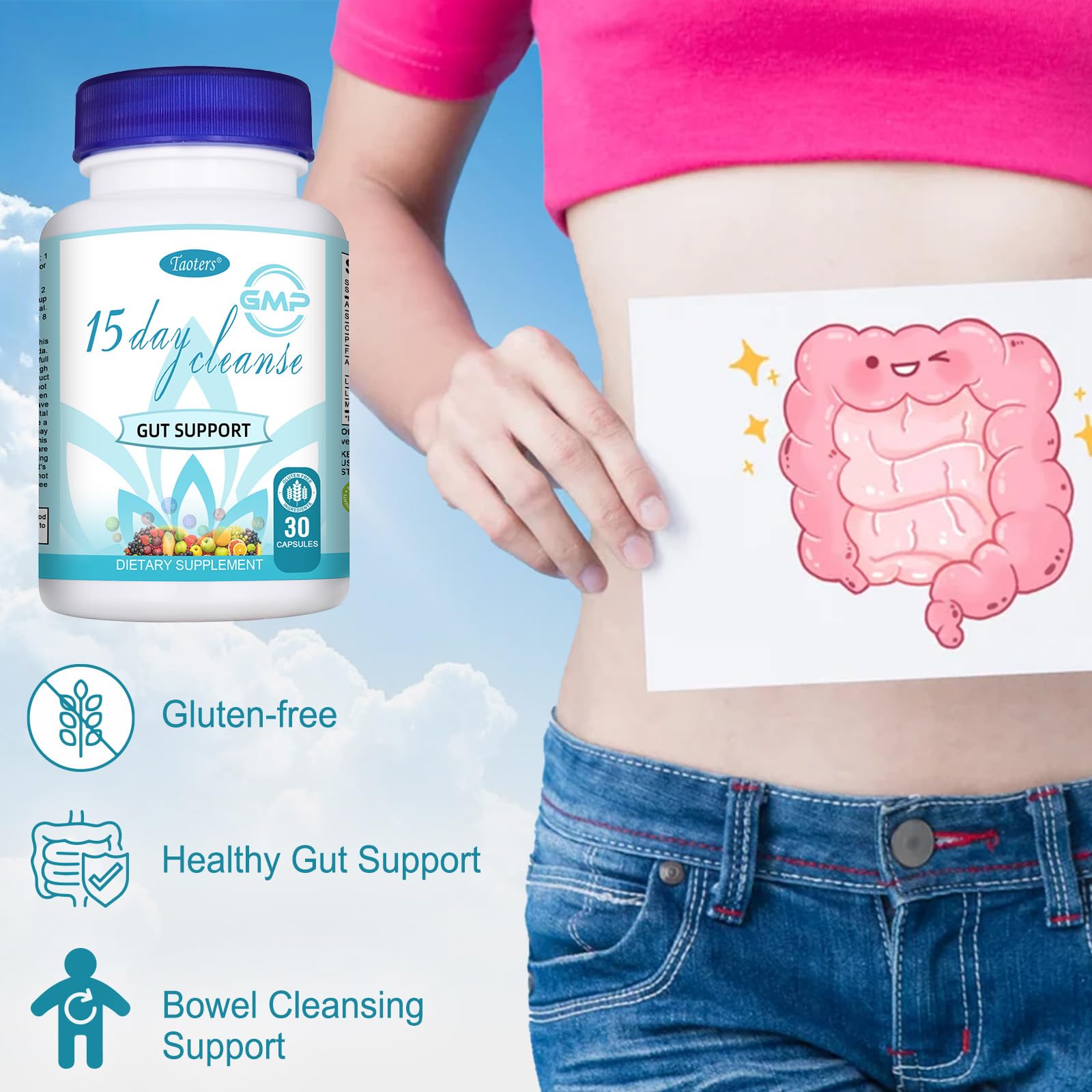 TAOTERS 15 Day Cleanse box packaging with premium design and quality marks