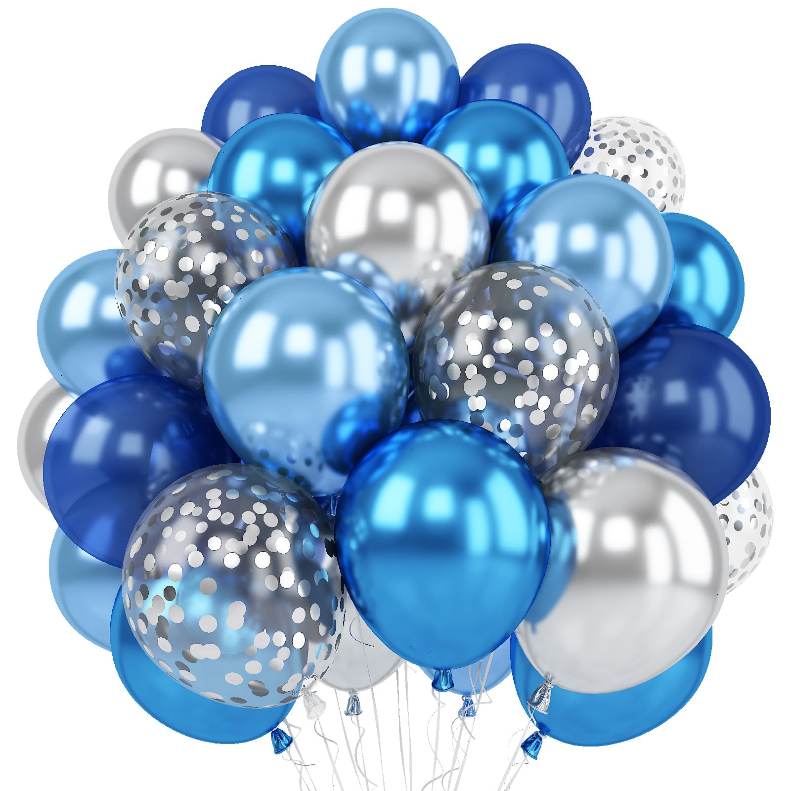 TAOYE blue and silver balloons set for stylish celebrations and photo-worthy decor.