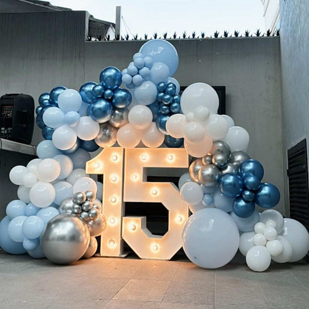TAOYE silver confetti balloons shimmer with festive texture for joyful decor.